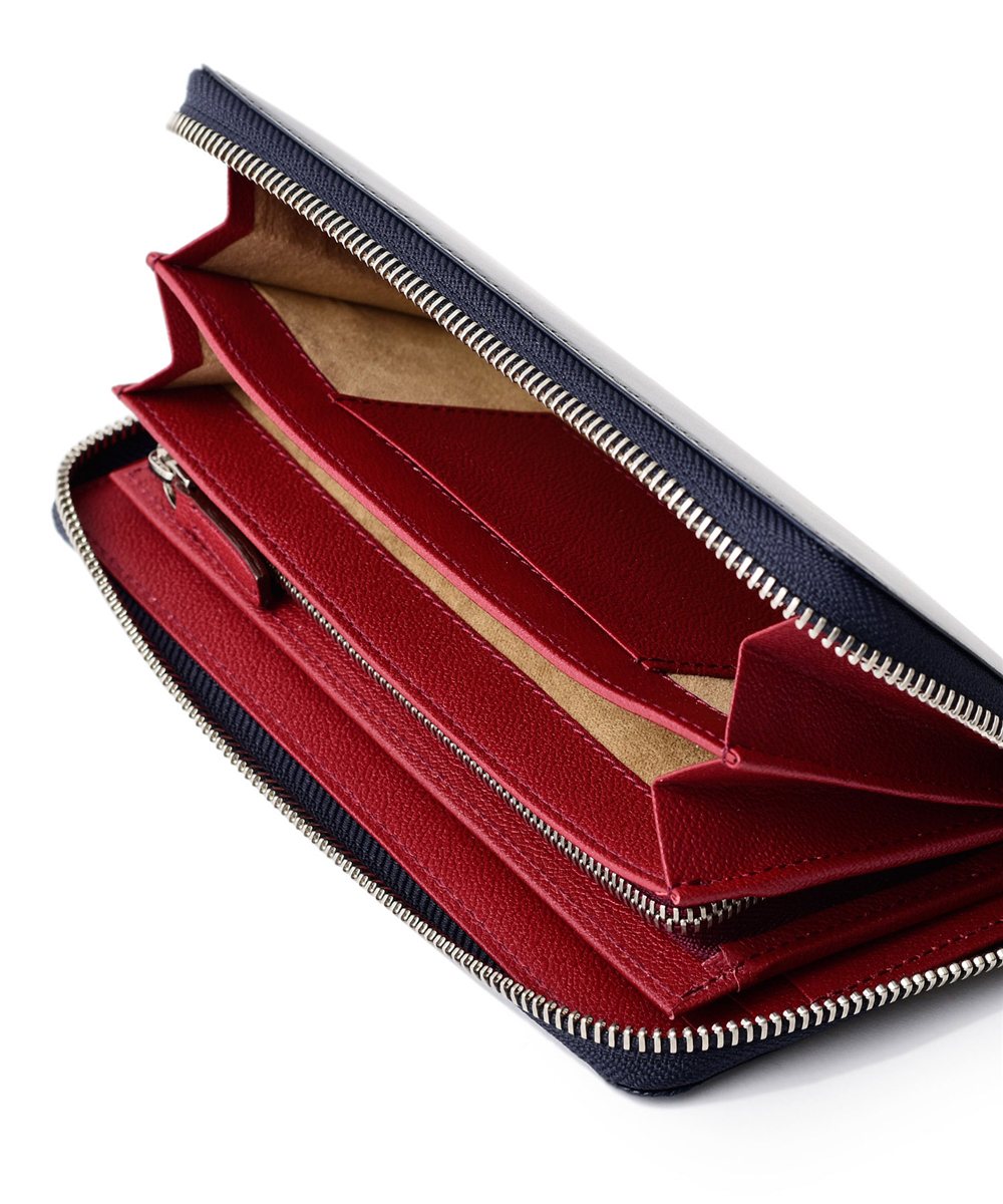 フジタカ ジョセフ ブライドルレザー ラウンドファスナー長財布 カード段19