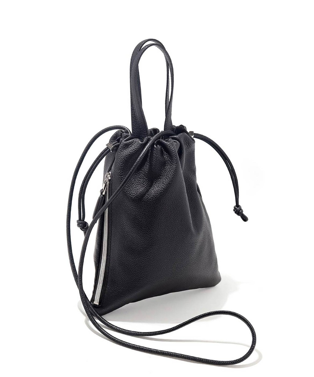 フジタカ フィノ レザー巾着ミニバッグ 2WAY