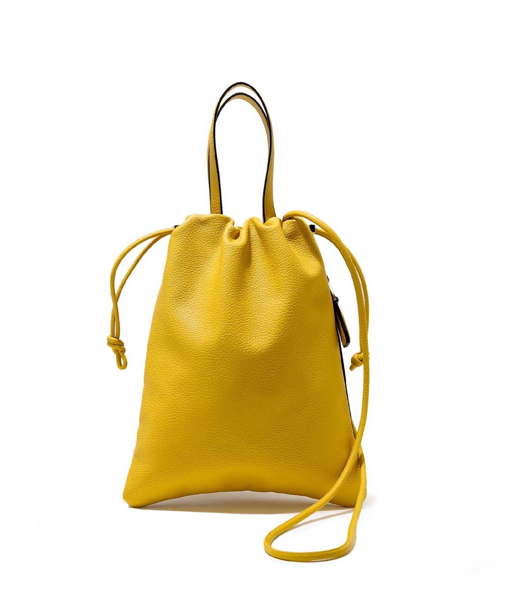 フジタカ フィノ レザー巾着ミニバッグ 2WAY