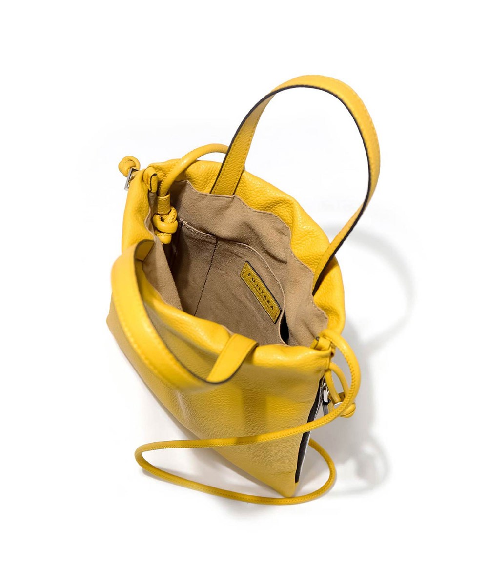 フジタカ フィノ レザー巾着ミニバッグ 2WAY