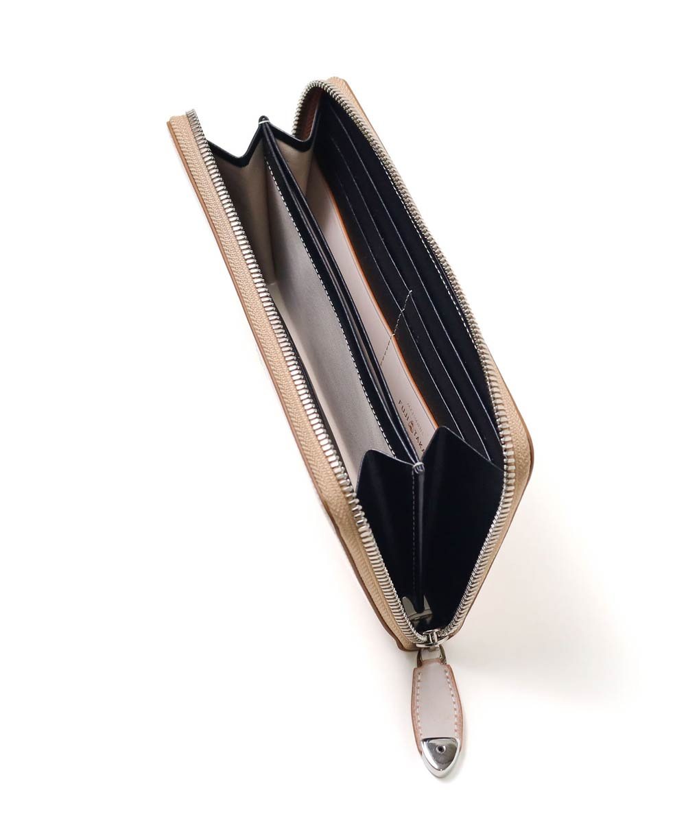 フジタカ コードバン クォーツ ラウンドファスナー長財布 カード段12