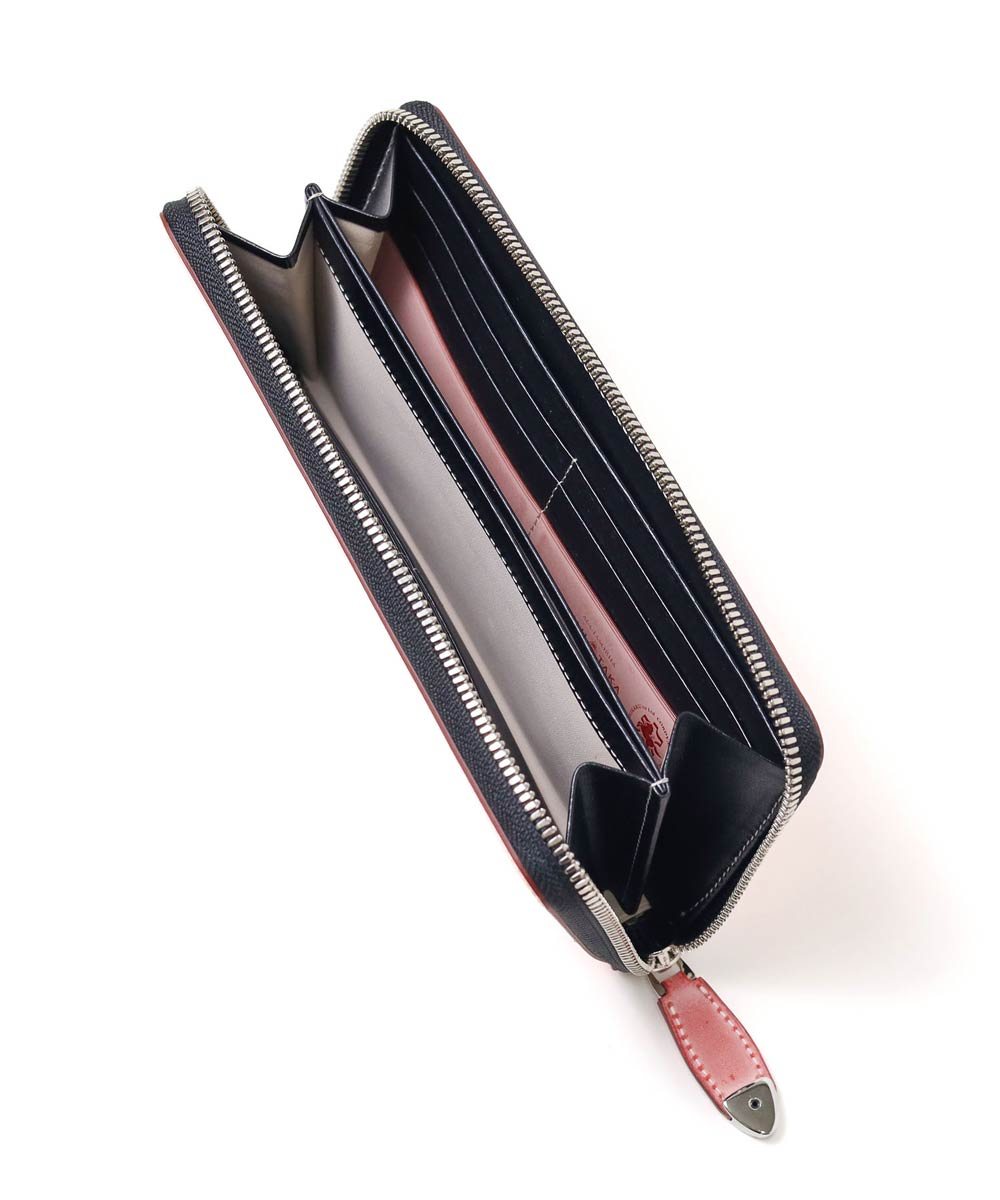 フジタカ コードバン クォーツ ラウンドファスナー長財布 カード段12