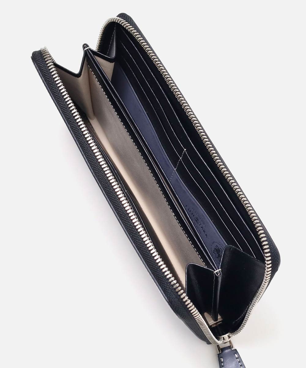 フジタカ コードバン クォーツ ラウンドファスナー長財布 カード段12