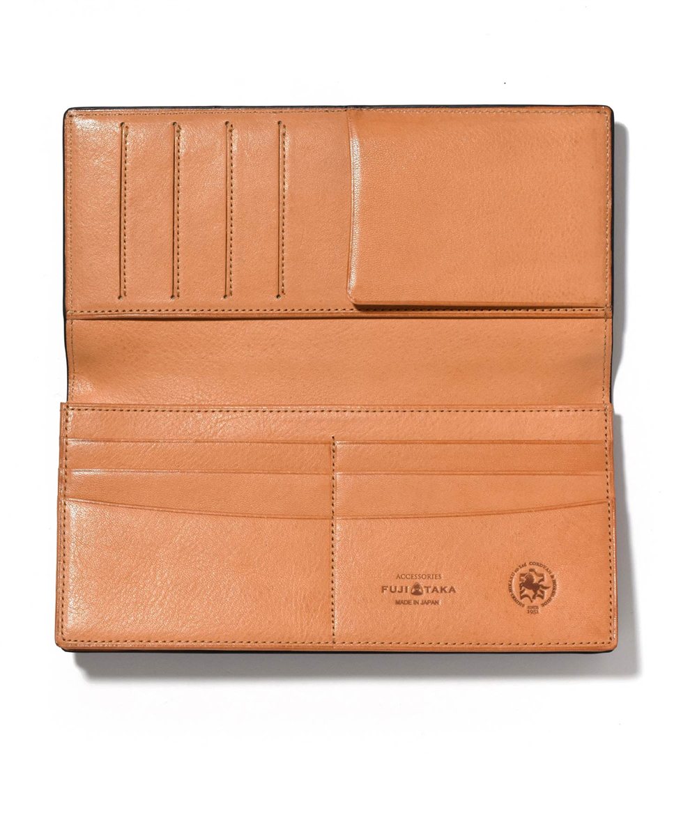 フジタカ ガーネット コードバン 純札 通しマチ 長財布 カード段10