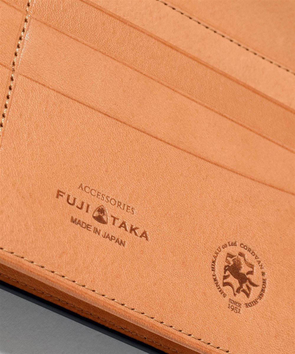 フジタカ ガーネット コードバン 純札 通しマチ 長財布 カード段10