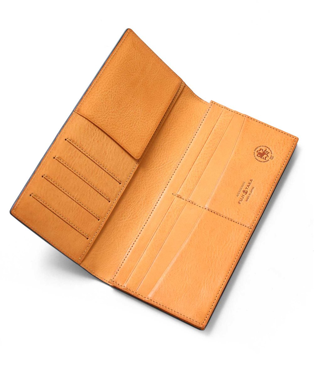 フジタカ ガーネット コードバン 純札 通しマチ 長財布 カード段10