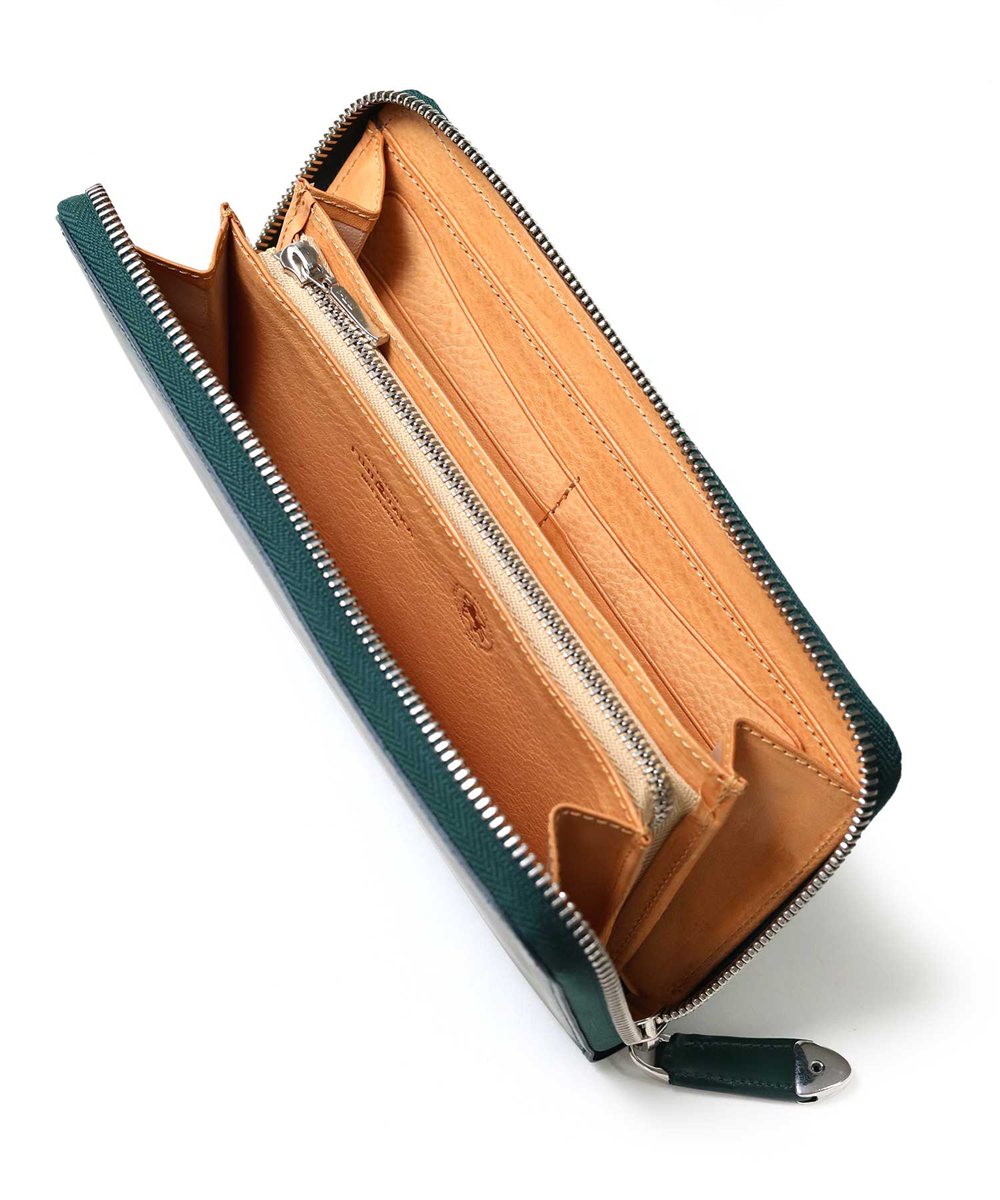 フジタカ ガーネット コードバン ラウンドファスナー長財布 カード段8