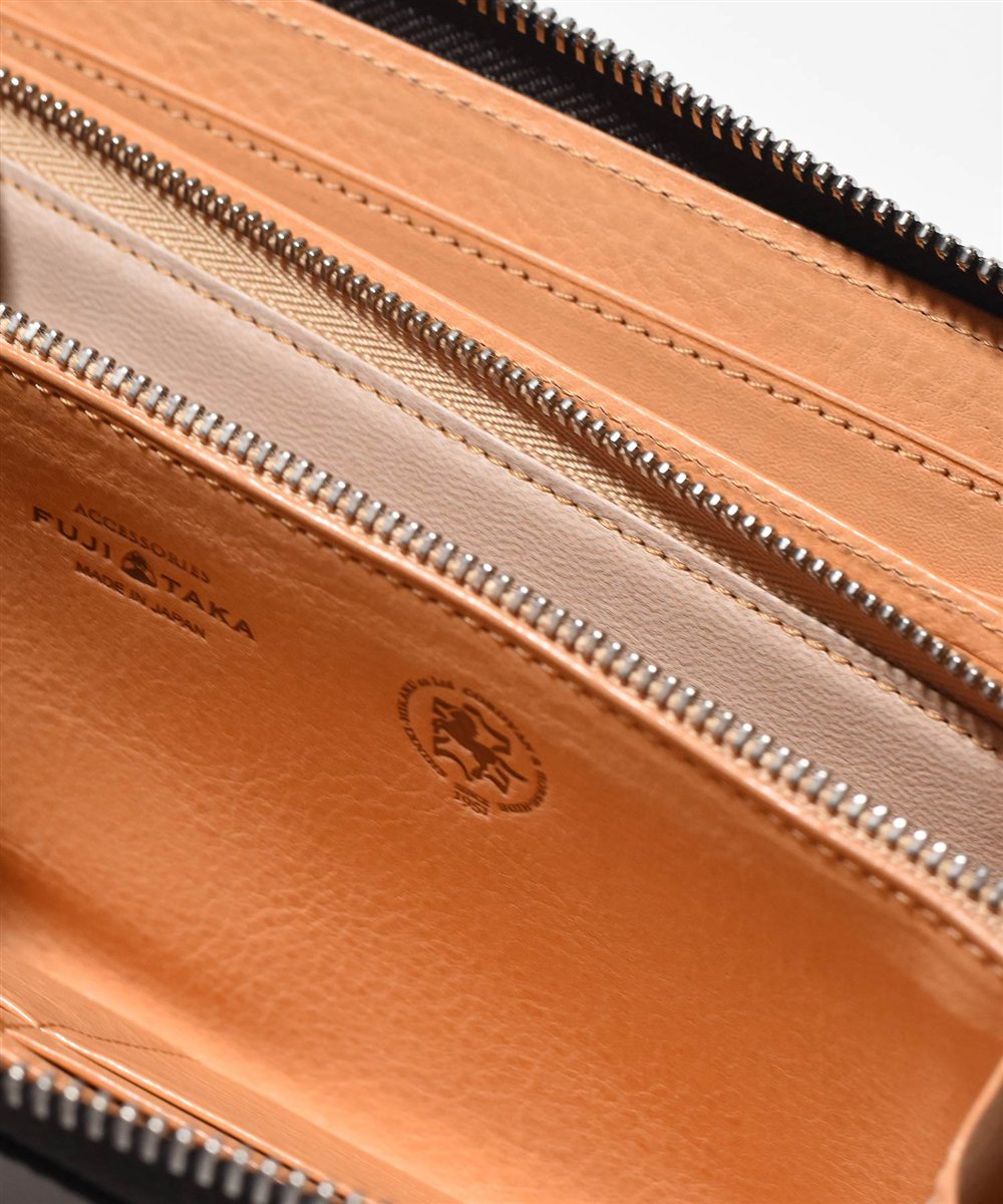 フジタカ ガーネット コードバン ラウンドファスナー長財布 カード段8