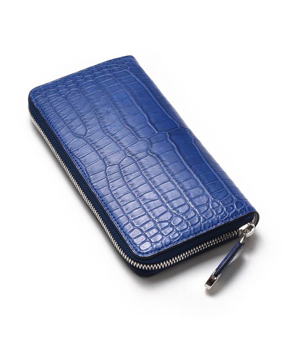 フジタカ グランブルー クロコダイル ラウンドファスナー長財布 純札 カード段12