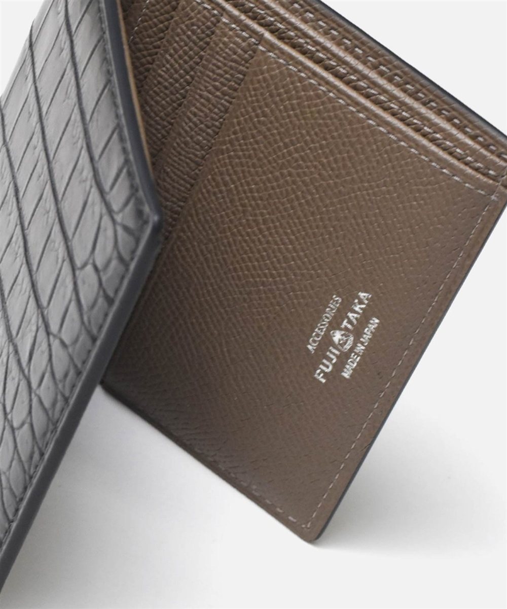 フジタカ シェルビー クロコダイル 二つ折り財布 純札 カード段6