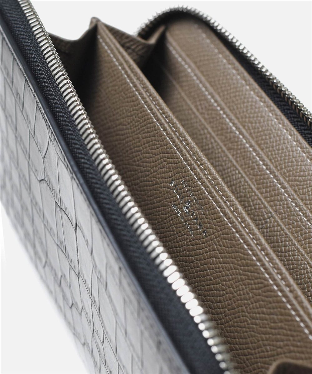 フジタカ シェルビー クロコダイル ラウンドファスナー長財布 純札 カード段12