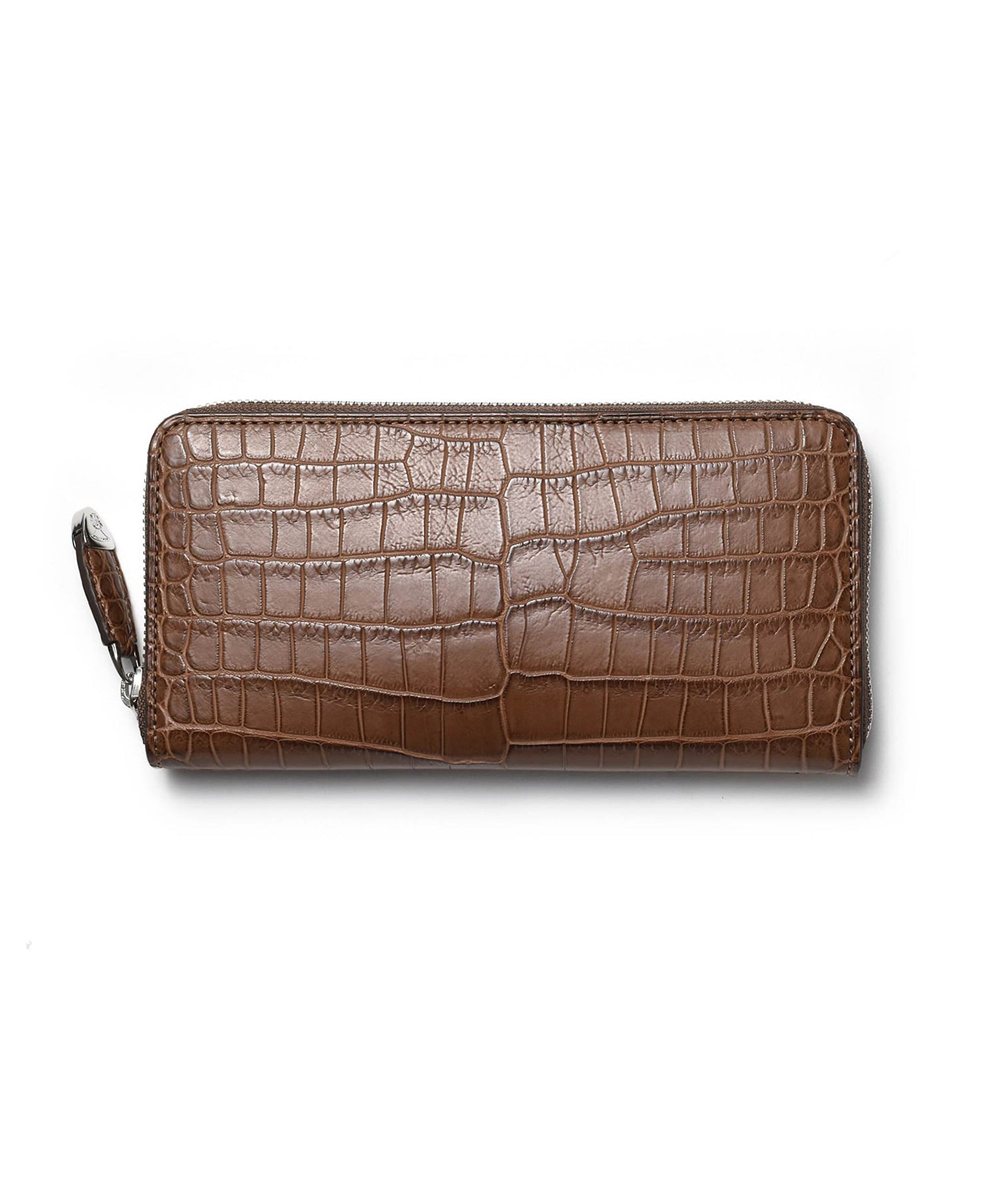 フジタカ シェルビー クロコダイル ラウンドファスナー長財布 純札 カード段12