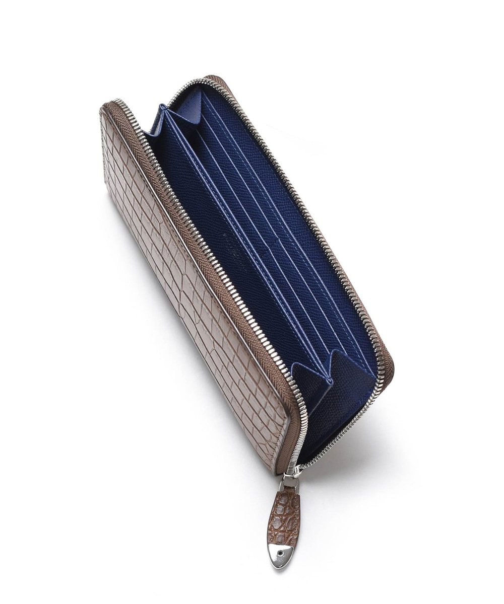 フジタカ シェルビー クロコダイル ラウンドファスナー長財布 純札 カード段12