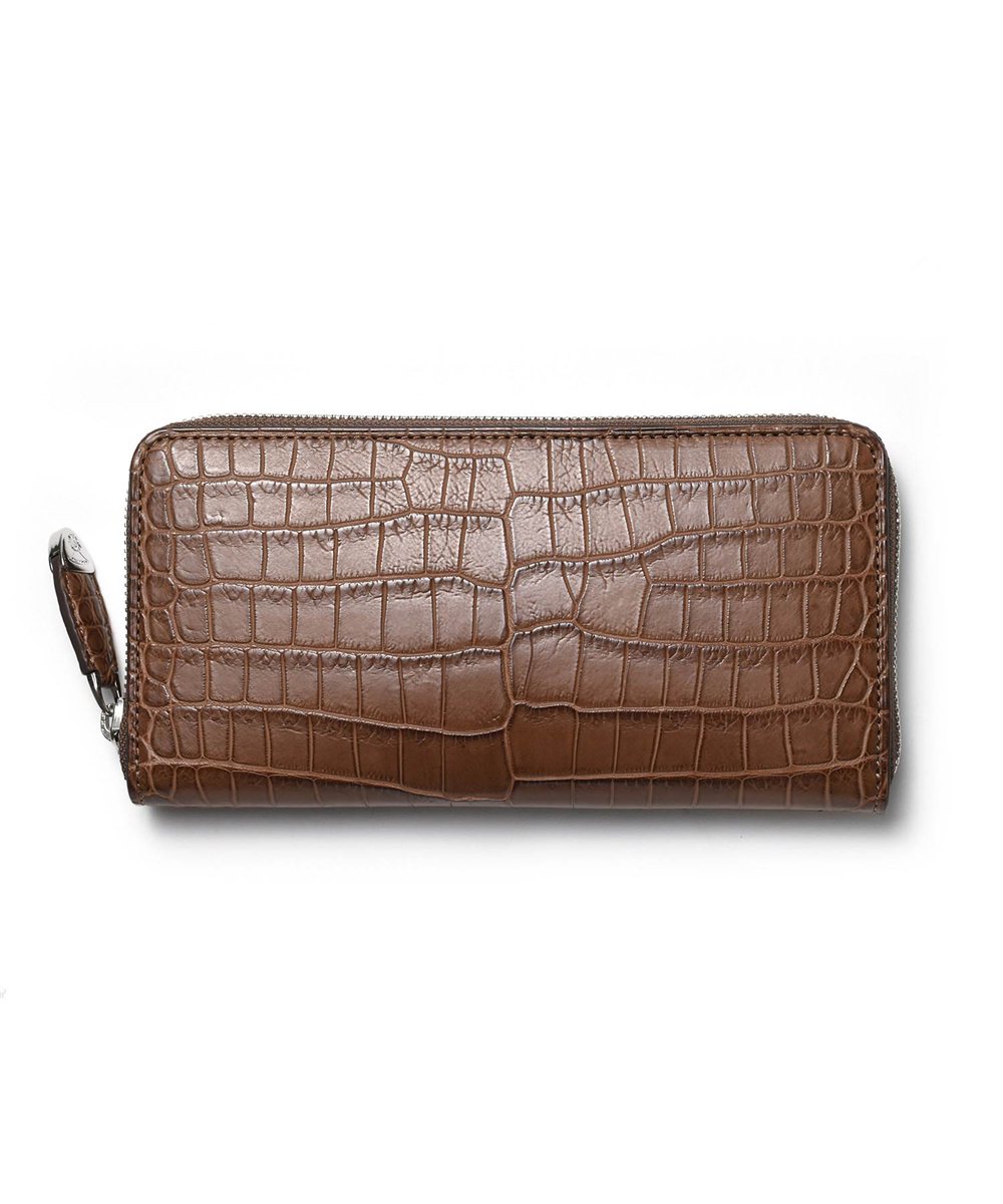 フジタカ シェルビー クロコダイル ラウンドファスナー長財布 純札 カード段12