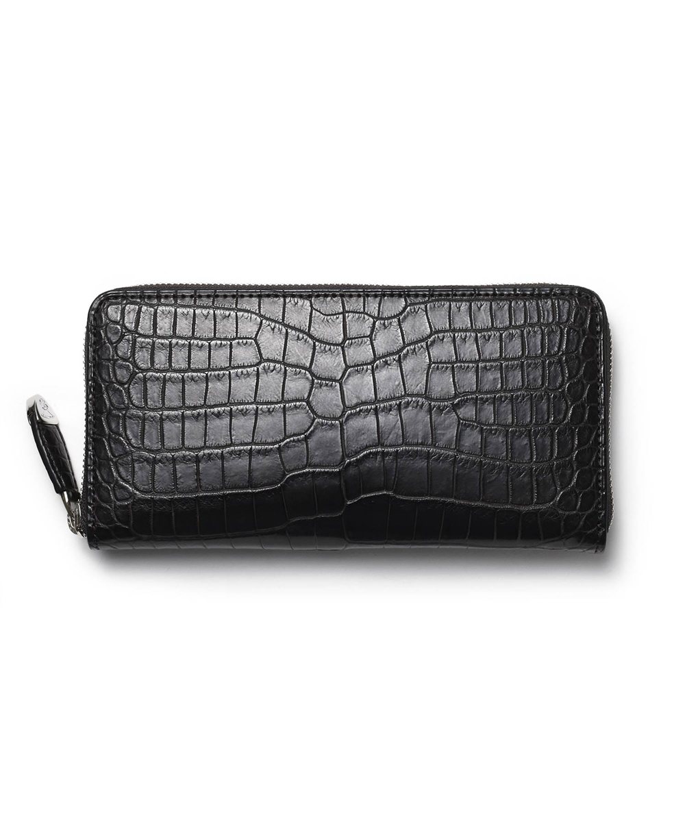 フジタカ シェルビー クロコダイル ラウンドファスナー長財布 純札 カード段12
