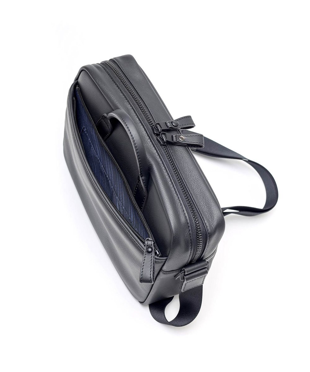 フジタカ ロカス ハンドル付きレザーショルダーバッグ B5