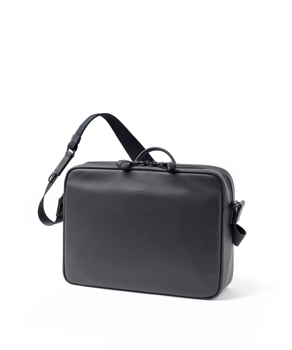 フジタカ ロカス ハンドル付きレザーショルダーバッグ A4