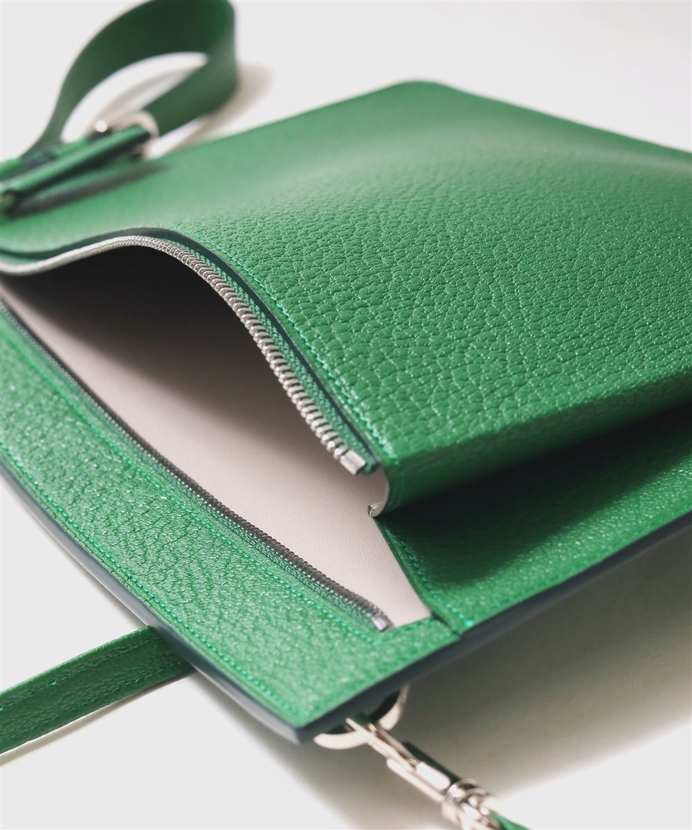 フジタカ シェーブル ゴートレザー クラッチショルダーバッグ