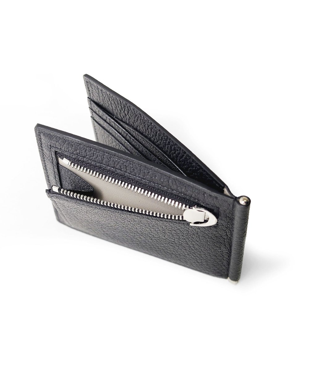 フジタカ シェーブル ゴートレザー マネークリップ カード段8