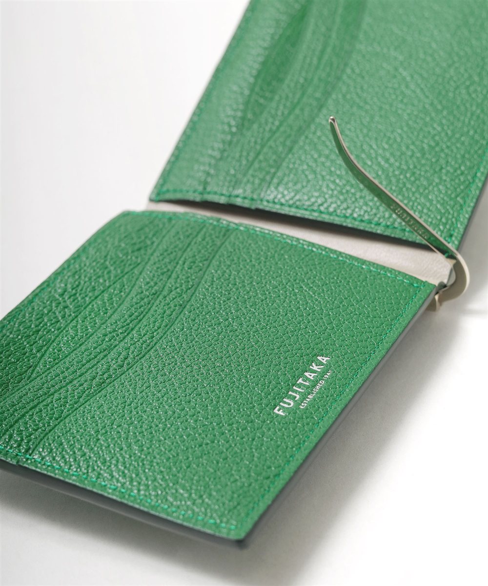 フジタカ シェーブル ゴートレザー マネークリップ カード段8
