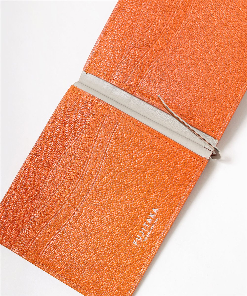 フジタカ シェーブル ゴートレザー マネークリップ カード段8