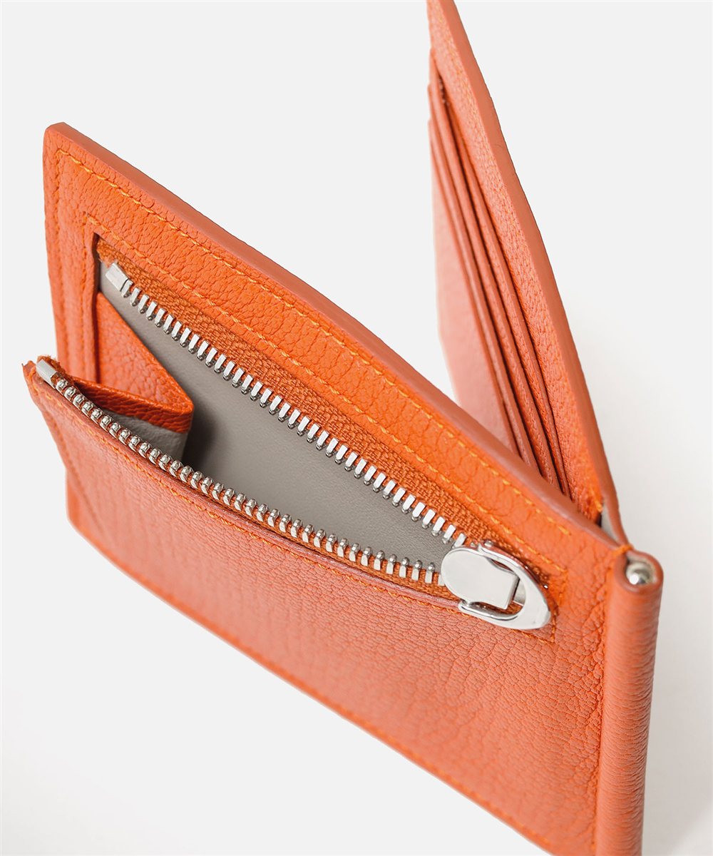 フジタカ シェーブル ゴートレザー マネークリップ カード段8