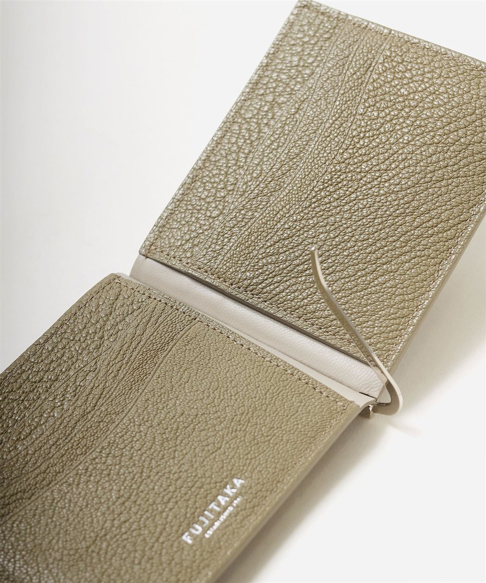 フジタカ シェーブル ゴートレザー マネークリップ カード段8