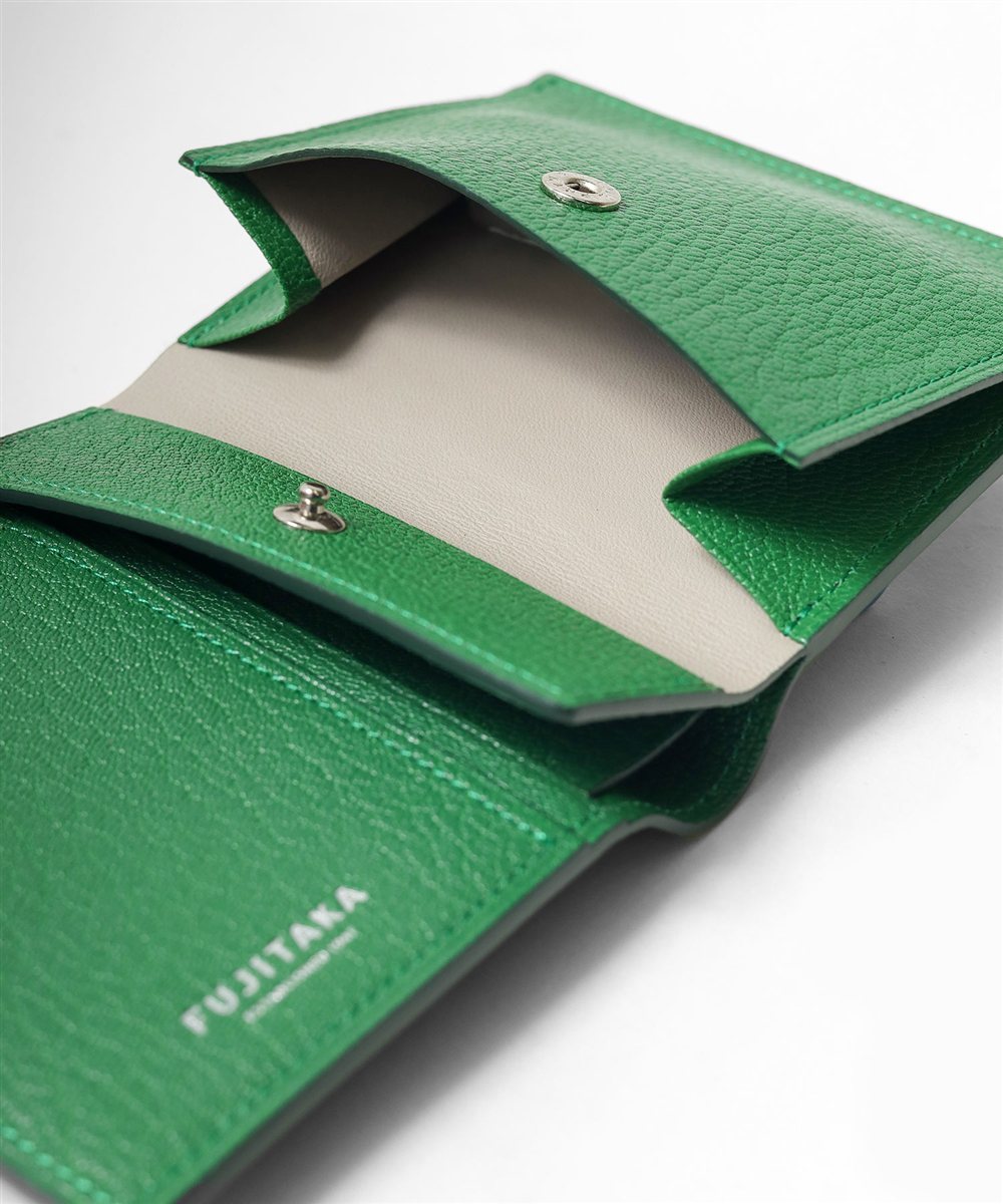 フジタカ シェーブル ゴートレザー 二つ折り財布 カード段5