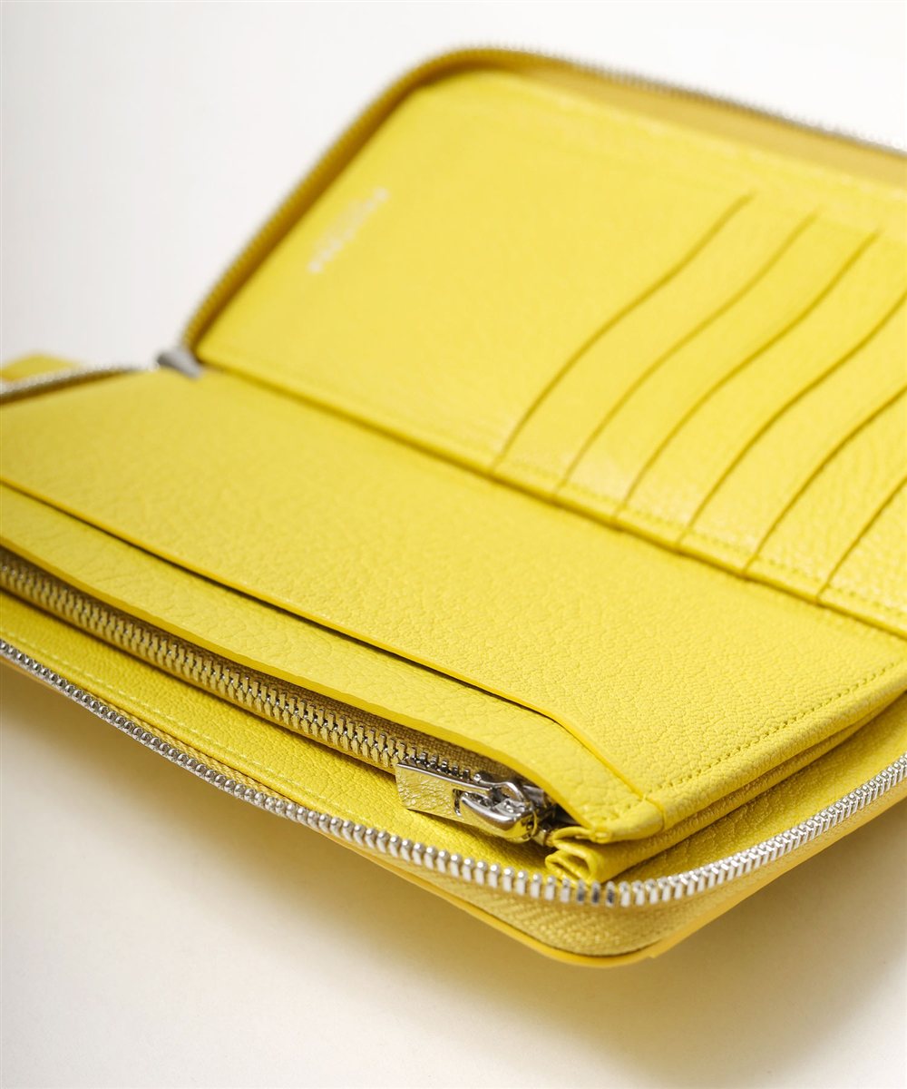 フジタカ シェーブル ゴートレザー ラウンドファスナー長財布 カード段6