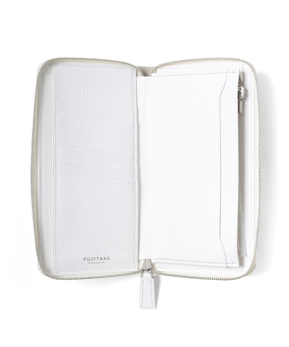 フジタカ シェーブル ゴートレザー ラウンドファスナー長財布 カード段6