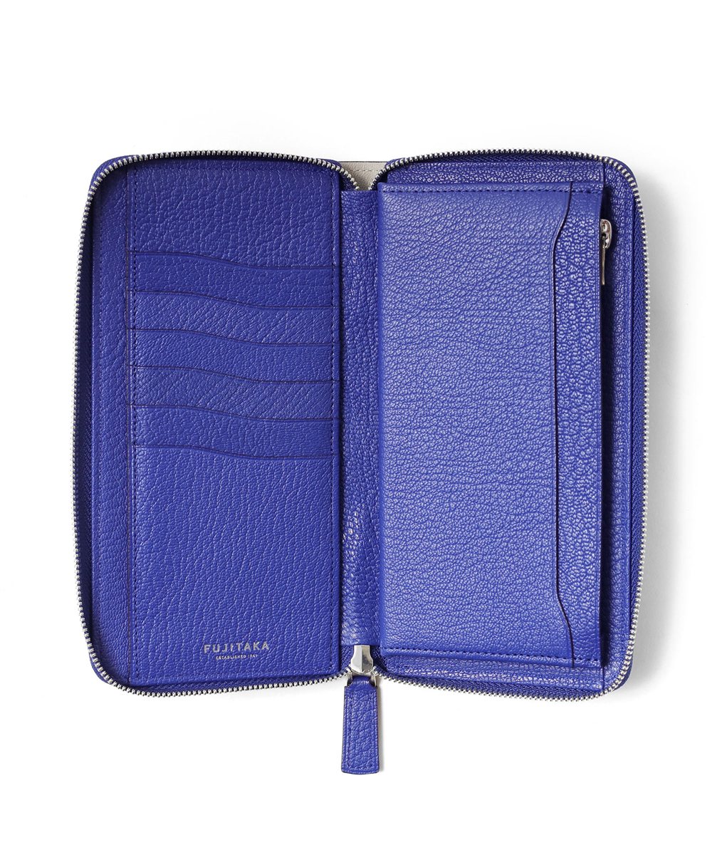 フジタカ シェーブル ゴートレザー ラウンドファスナー長財布 カード段6