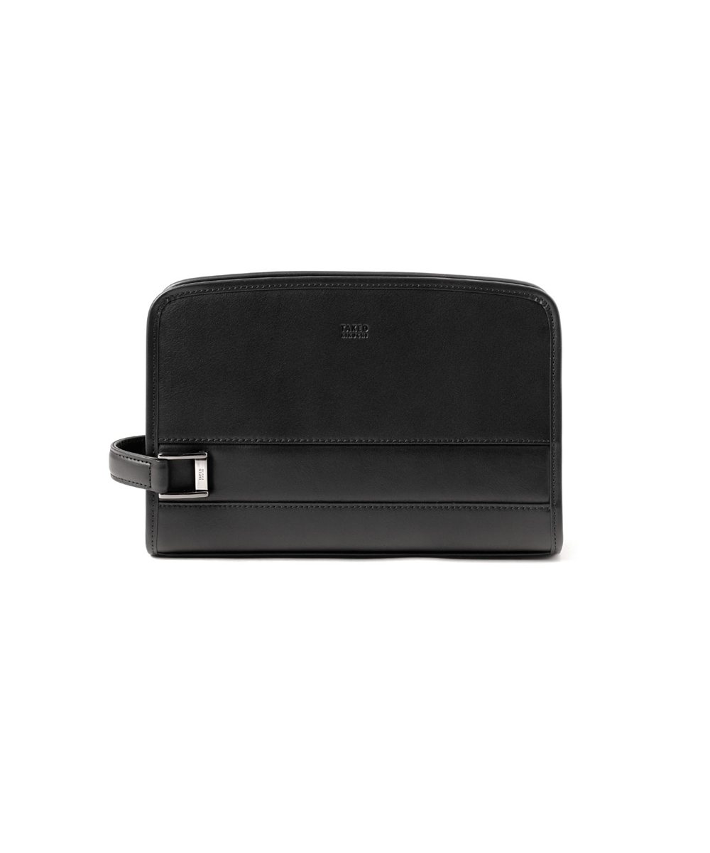 タケオキクチ ボルトン レザーメンズポーチ 24cm