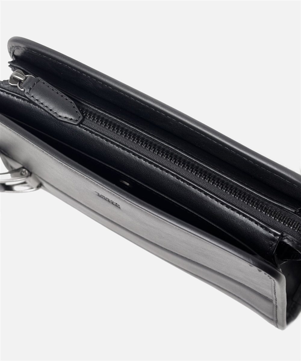 タケオキクチ ボルトン レザーメンズポーチ 24cm