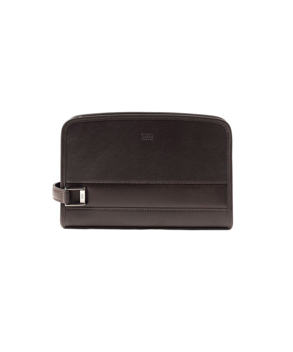 タケオキクチ ボルトン レザーメンズポーチ 24cm