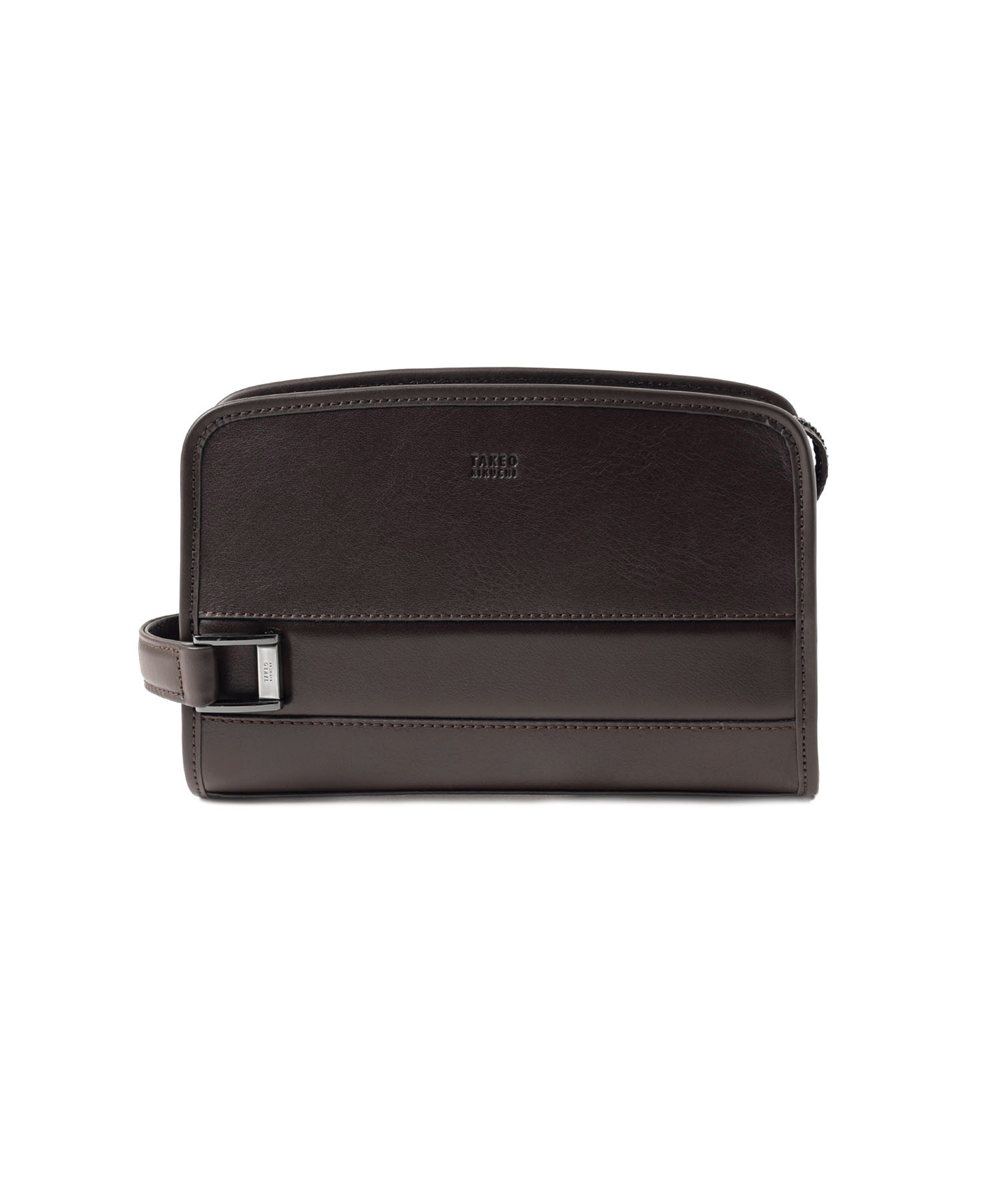 タケオキクチ ボルトン レザーメンズポーチ 27cm