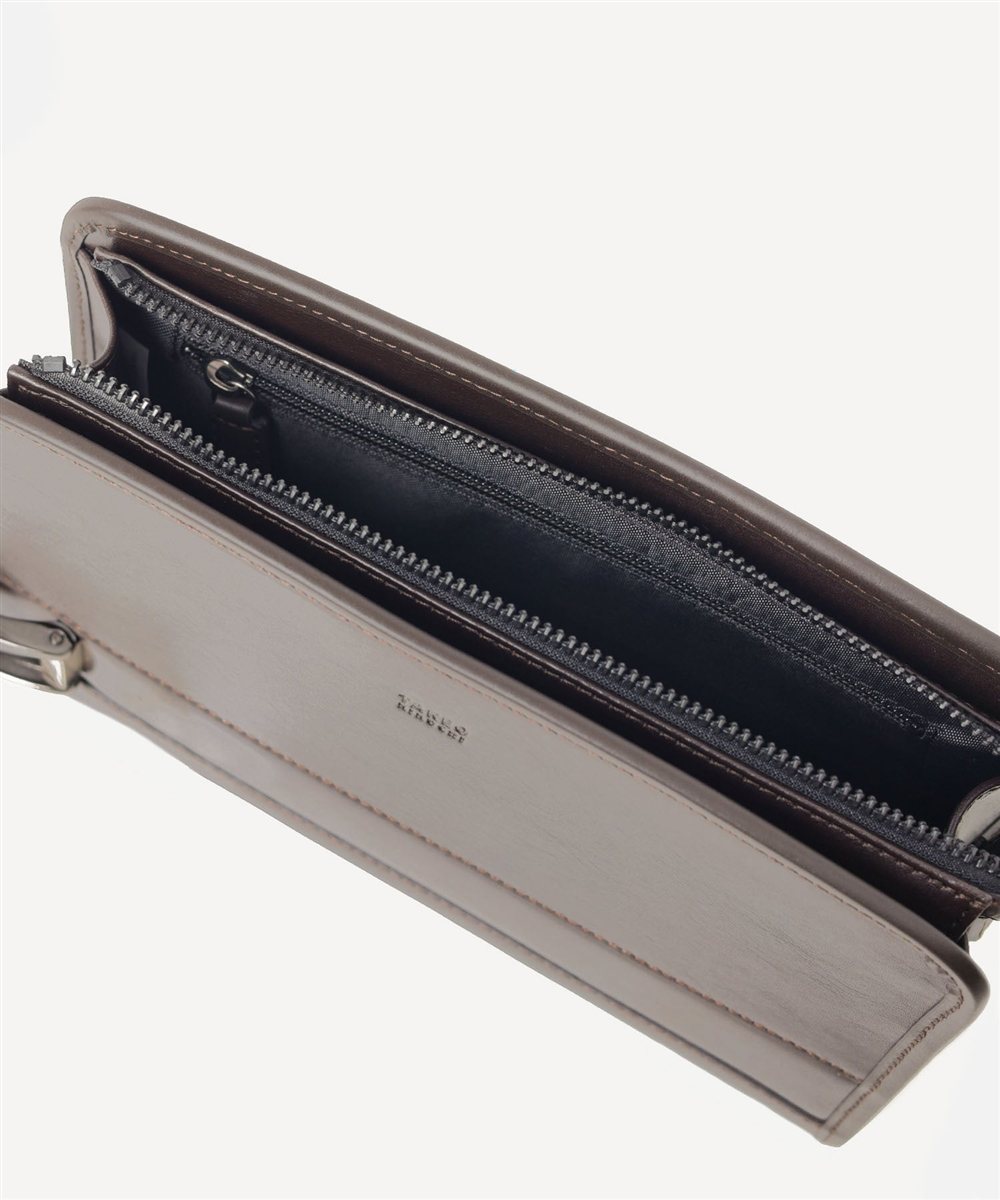 タケオキクチ ボルトン レザーメンズポーチ 27cm