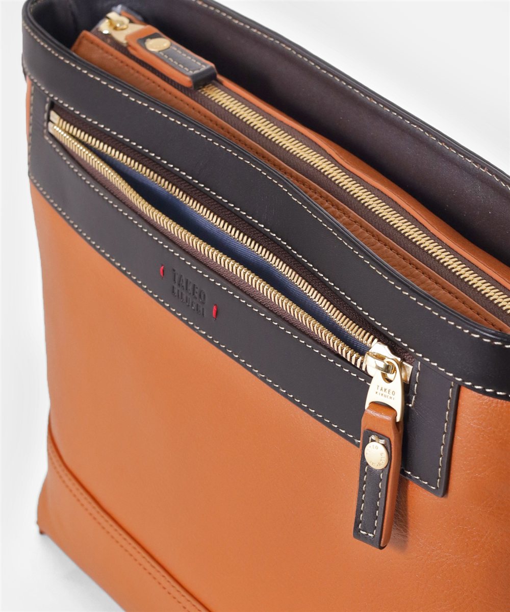 タケオキクチ マンチェスター レザーショルダーバッグ B5