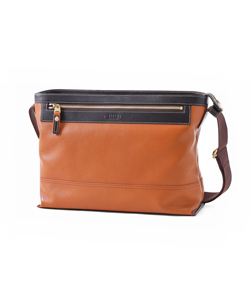 タケオキクチ マンチェスター レザーショルダーバッグ A4