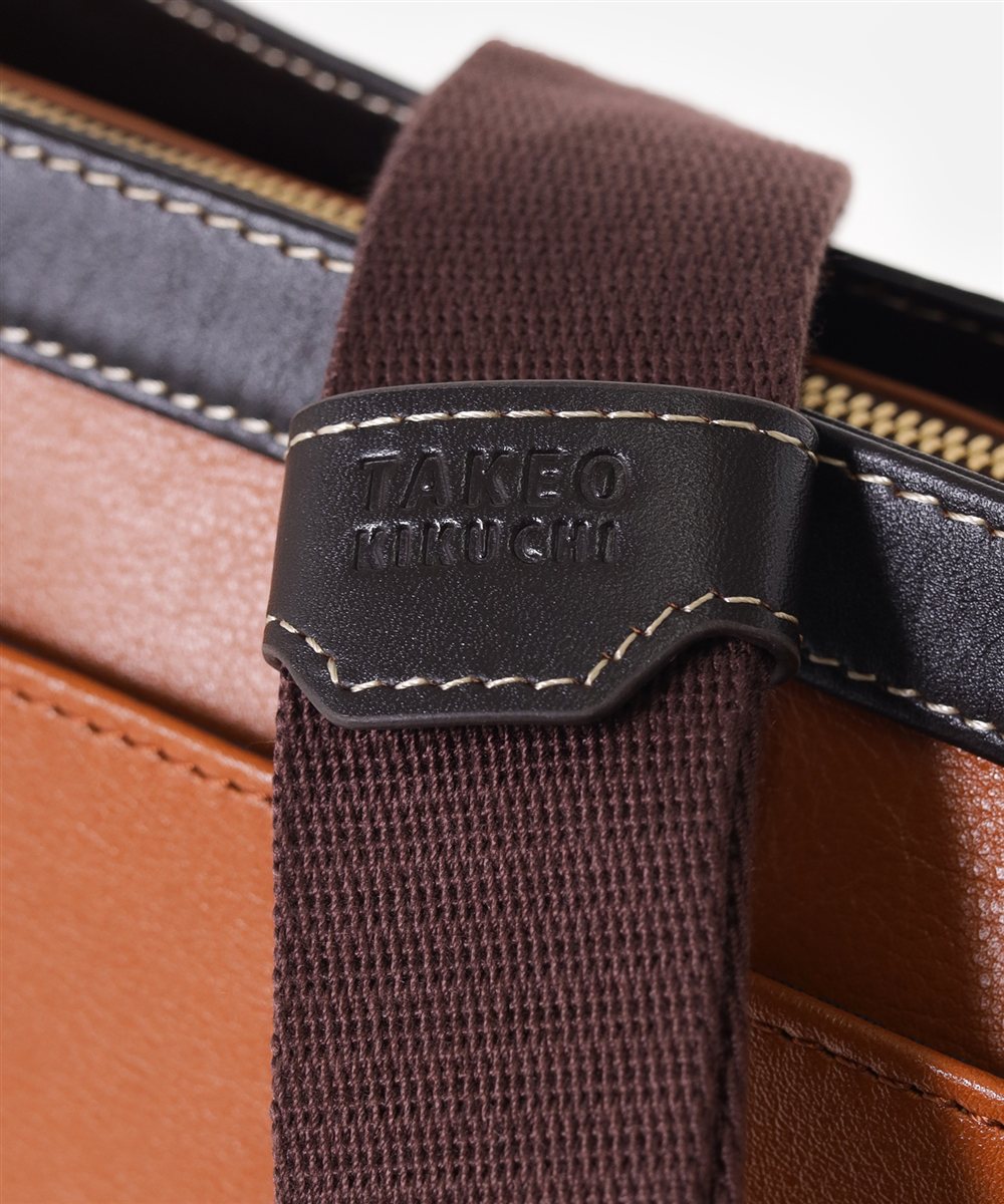 タケオキクチ マンチェスター レザーショルダーバッグ A4