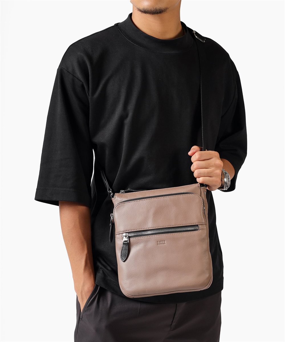 タケオキクチ ソバージュ レザーミニショルダーバッグ