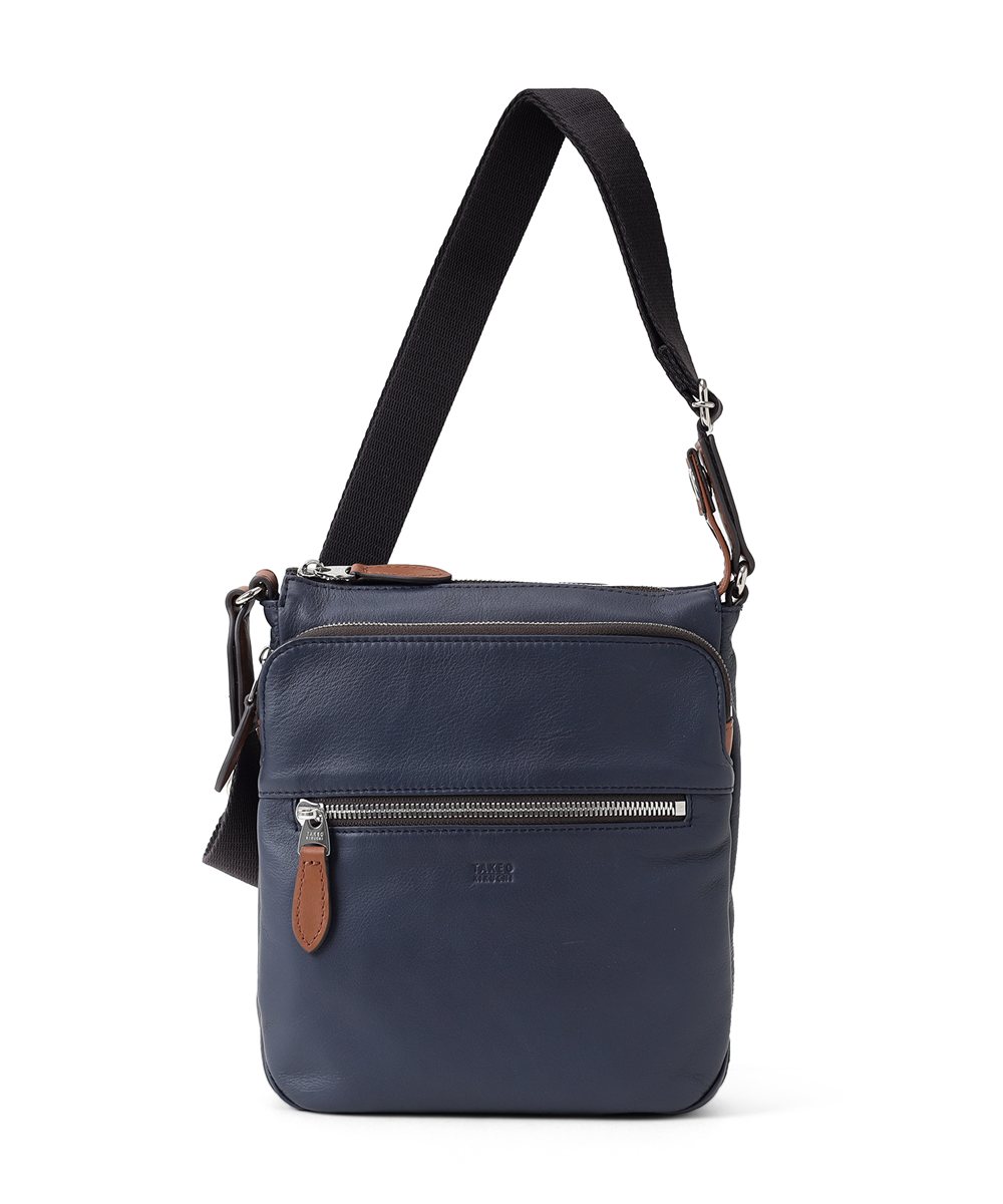 TAKEO KIKUCHI レザーショルダーバッグ ソバージュ B5 TAKEO KIKUCHI / タケオキクチ ソバージュ レザーミニショルダーバッグ