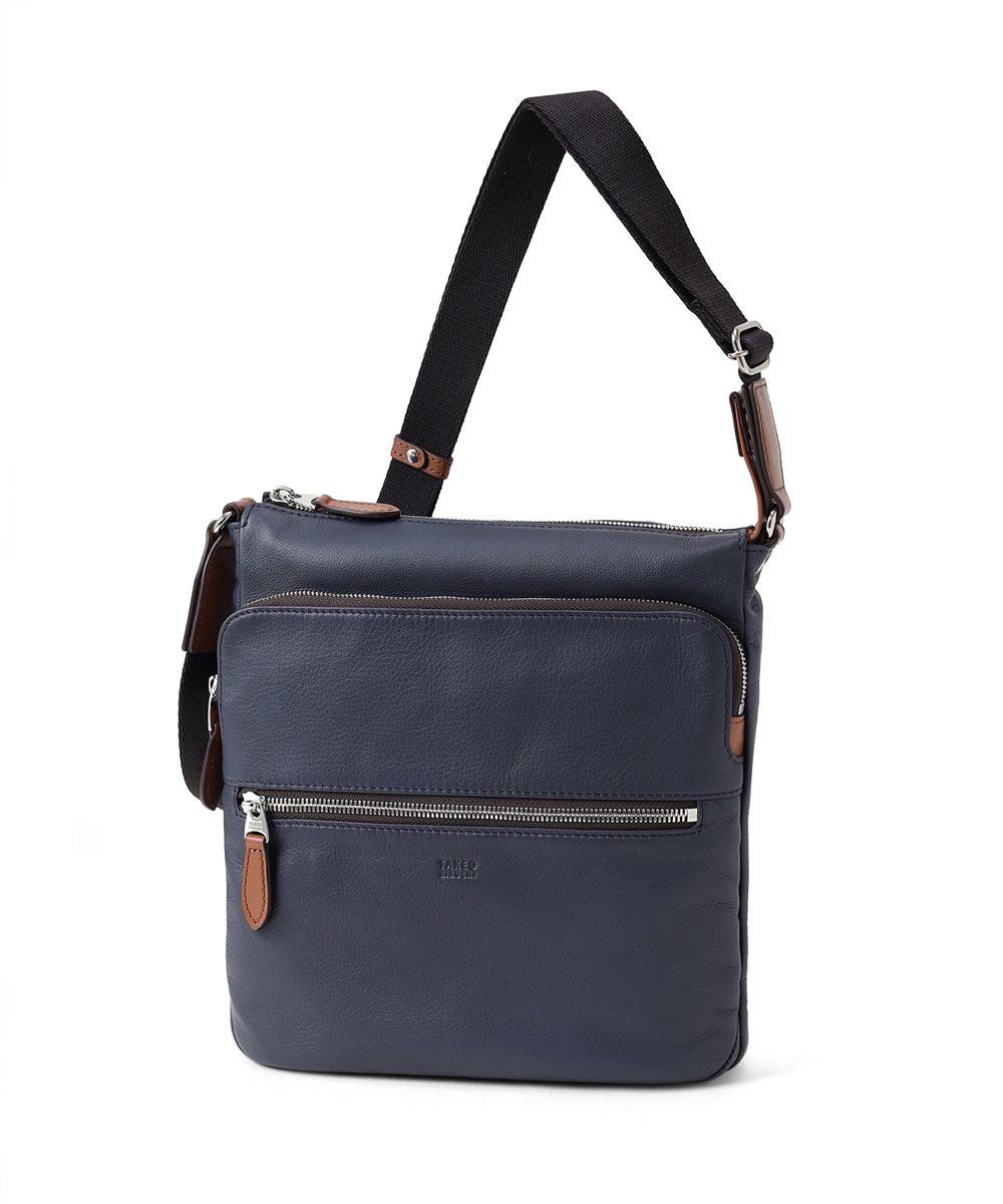 タケオキクチ ソバージュ レザーショルダーバッグ B5