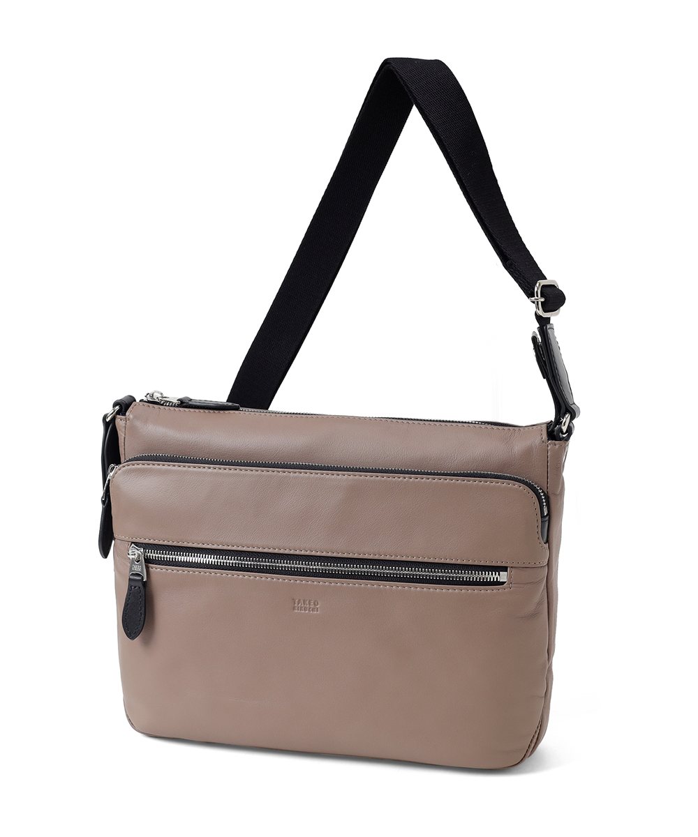 タケオキクチ ソバージュ レザーショルダーバッグ B5