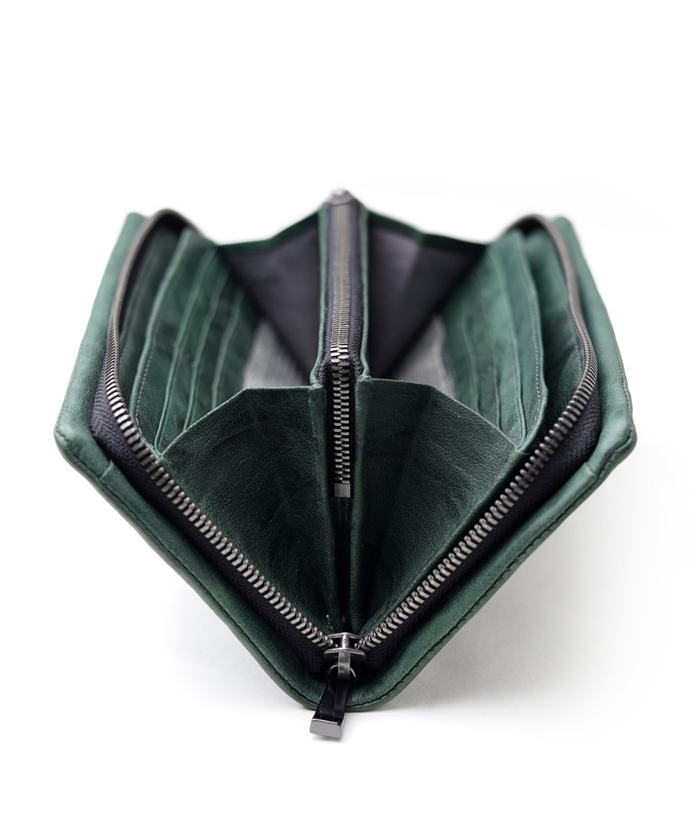 タケオキクチ オイスター ラウンドファスナー長財布 カード段13