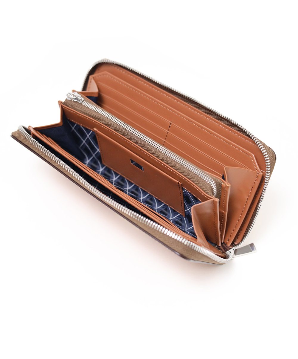 タケオキクチ パナマ ラウンドファスナー長財布 カード段13