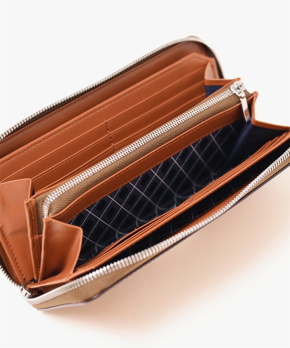 タケオキクチ パナマ ラウンドファスナー長財布 カード段13