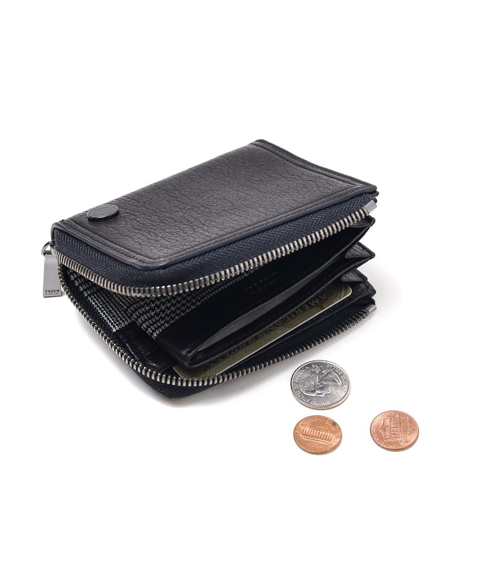 タケオキクチ コイン L字ファスナー コンパクト財布 カード段3