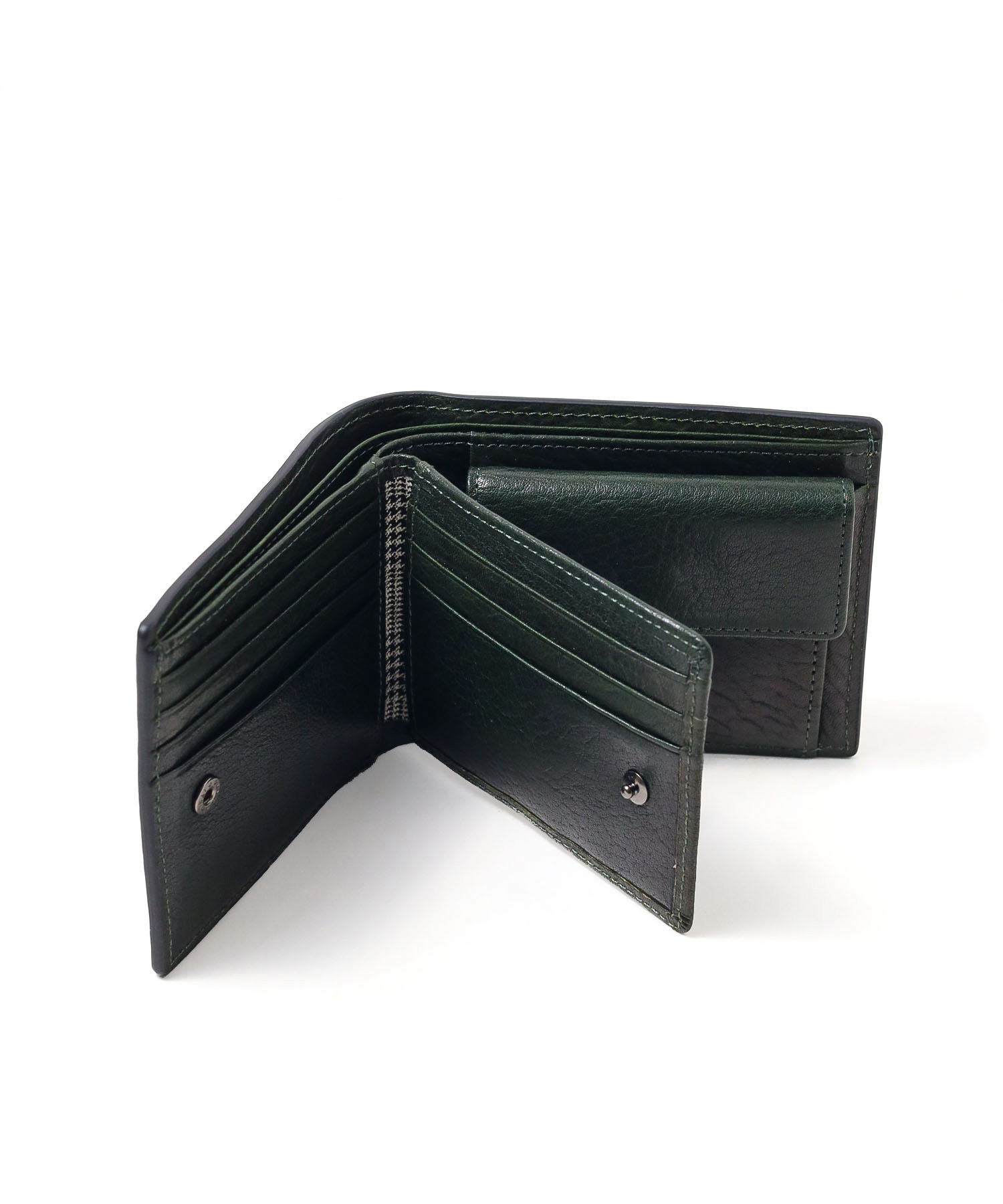 TAKEO KIKUCHI コイン 二つ折り財布 中ベラ付き カード段12 牛革 メンズ