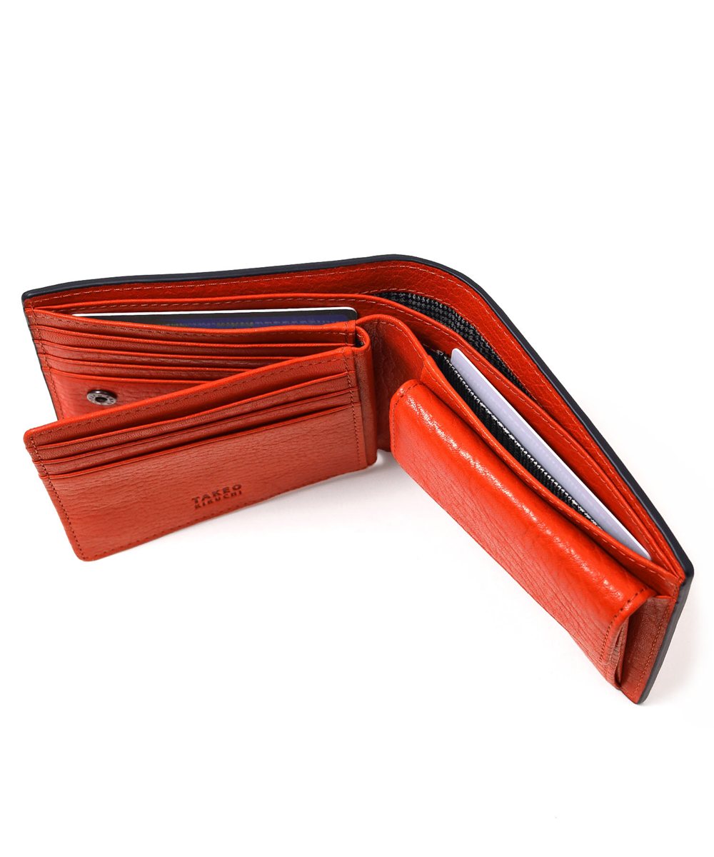 タケオキクチ コイン 二つ折り財布 中ベラ付き カード段12