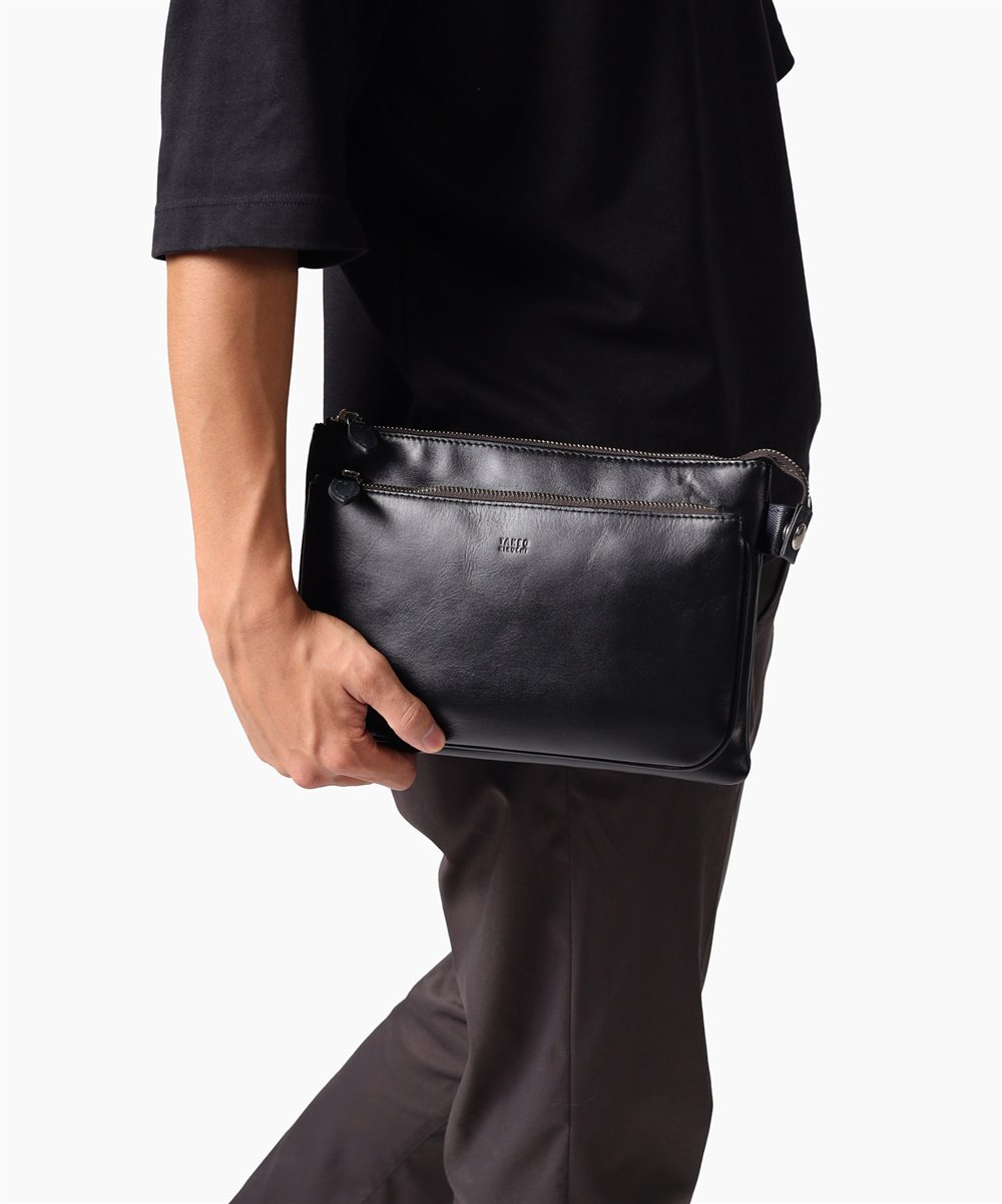 タケオキクチ セレーノ クラッチバッグ兼用 ミニレザーショルダーバッグ